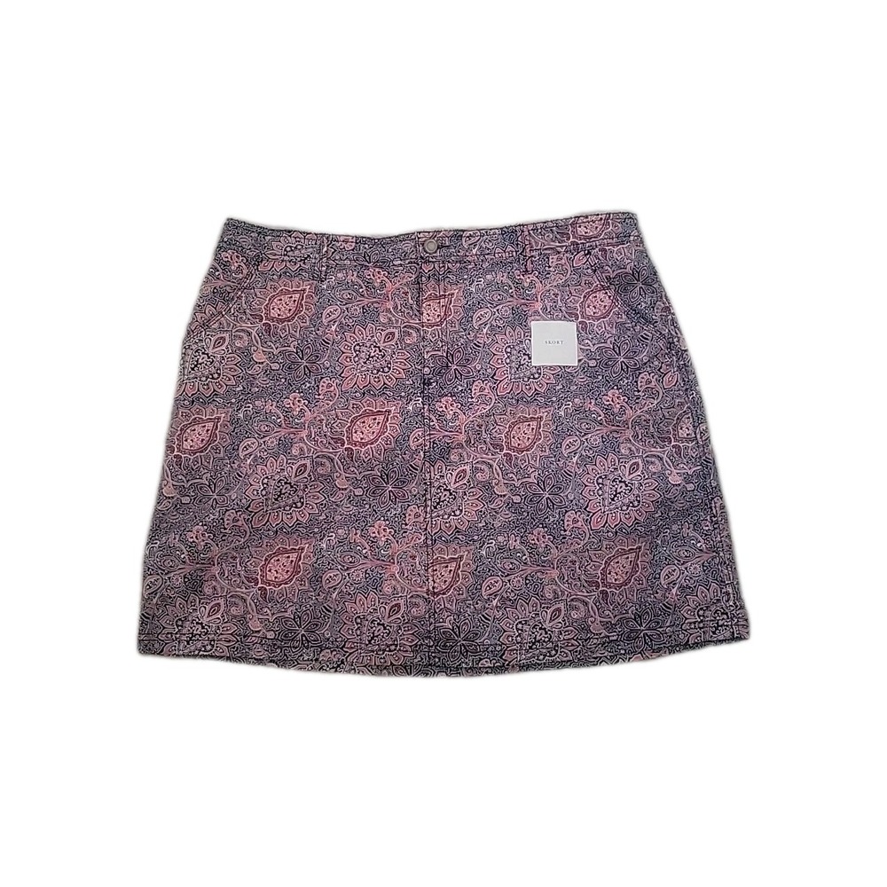 Croft & Barrow NEW Effortless‎ Stretch Skort Women's Paisley 18 Comfort Beach